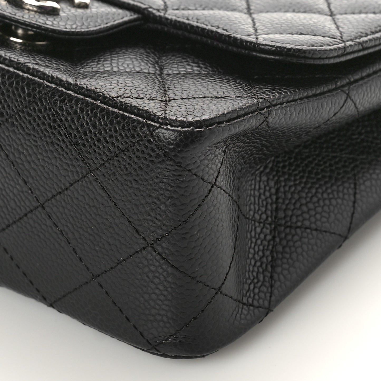 Caviar Quilted Mini Square Flap Black