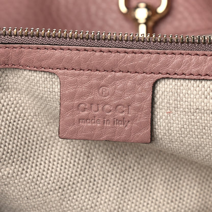 Gucci Pebbled Calfskin Medium Soho Chain Shoulder Bag Dark Cipria 6 of 18