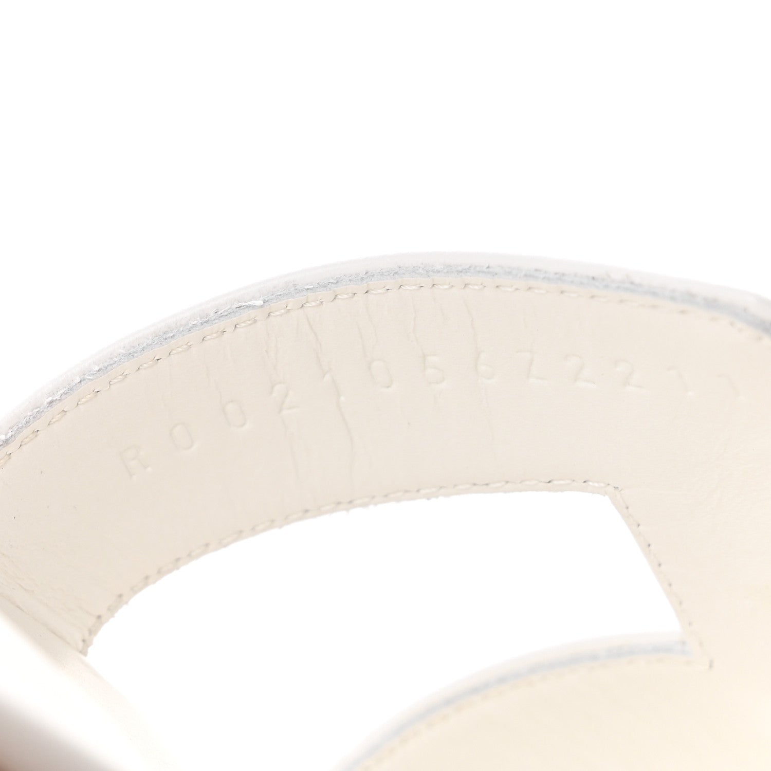 Hermes Box Calfskin Oran Sandals 37.5 White 9 of 10