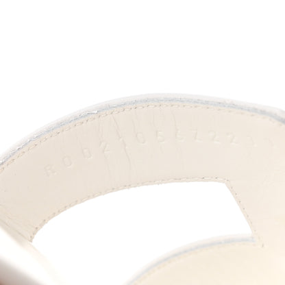 Hermes Box Calfskin Oran Sandals 37.5 White 9 of 10