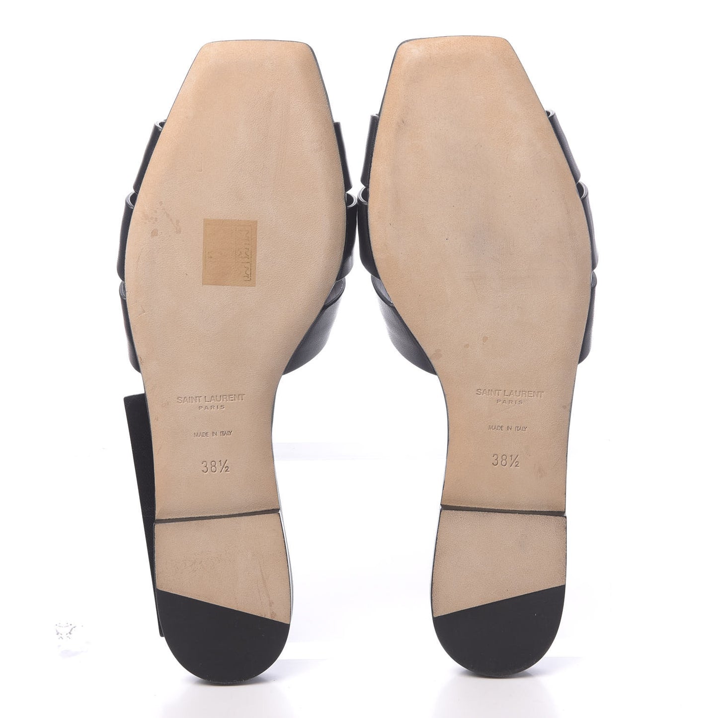 Calfskin Nu Pied 05 Slide Sandals 38.5 Black