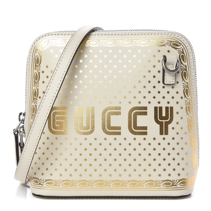 Gucci X SEGA Calfskin GUCCY Stars Mini Dome Shoulder Bag Mystic White Gold 1 of 9