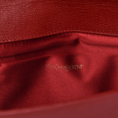 Saint Laurent Textured Calfskin Classic Y Ligne Clutch Red 6 of 6
