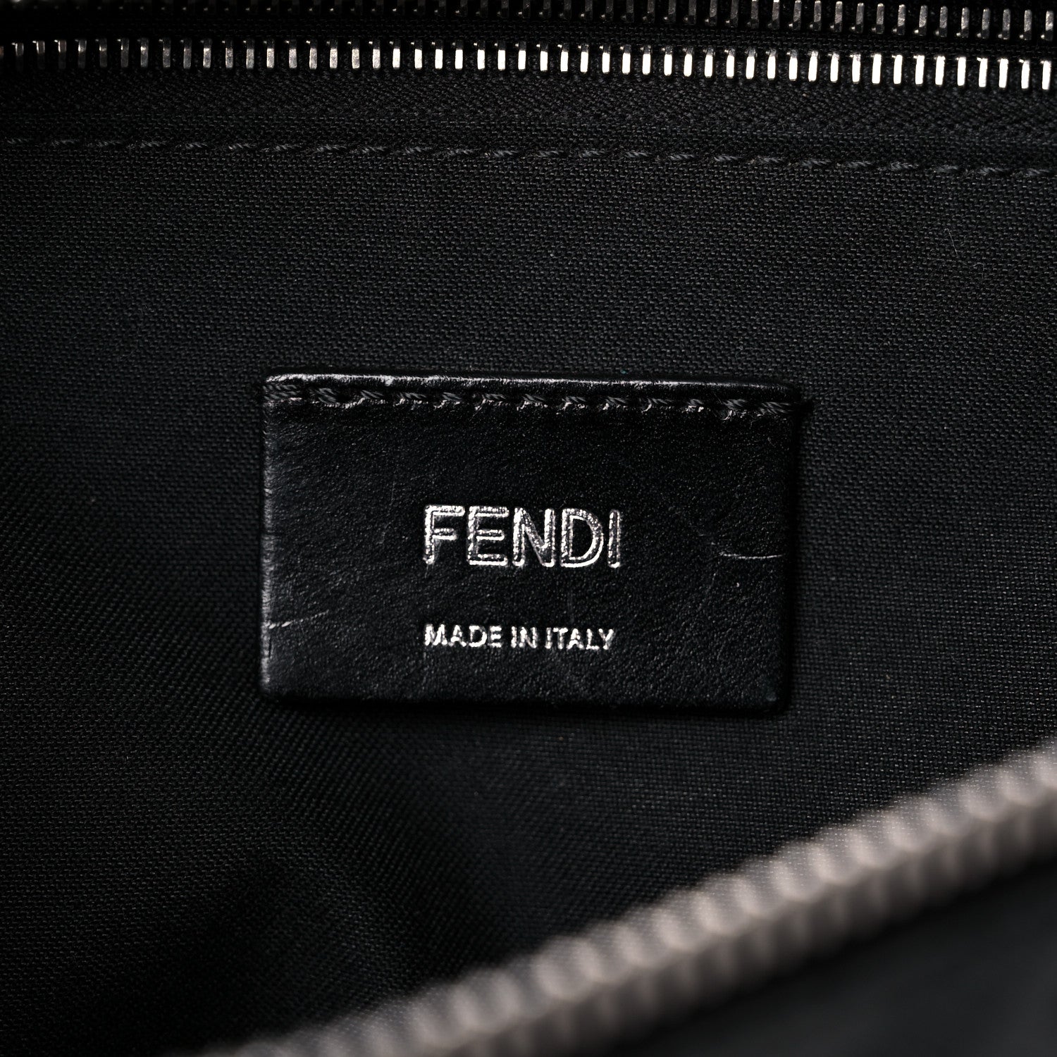Fendi Glazed Fabric Vitello Liberty FF 1974 Diagonal Belt Bag Black Sunflower 6 of 9