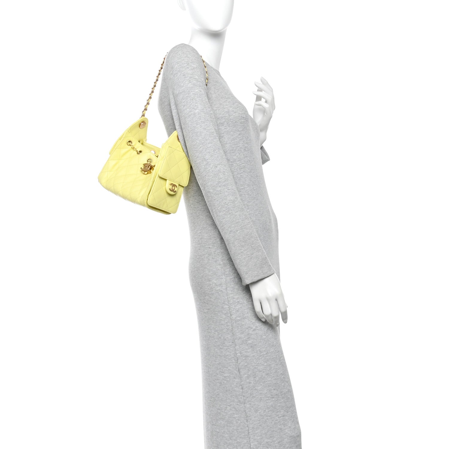 Chanel Caviar Quilted Mini Chanel 25 Handbag Yellow 2 of 11