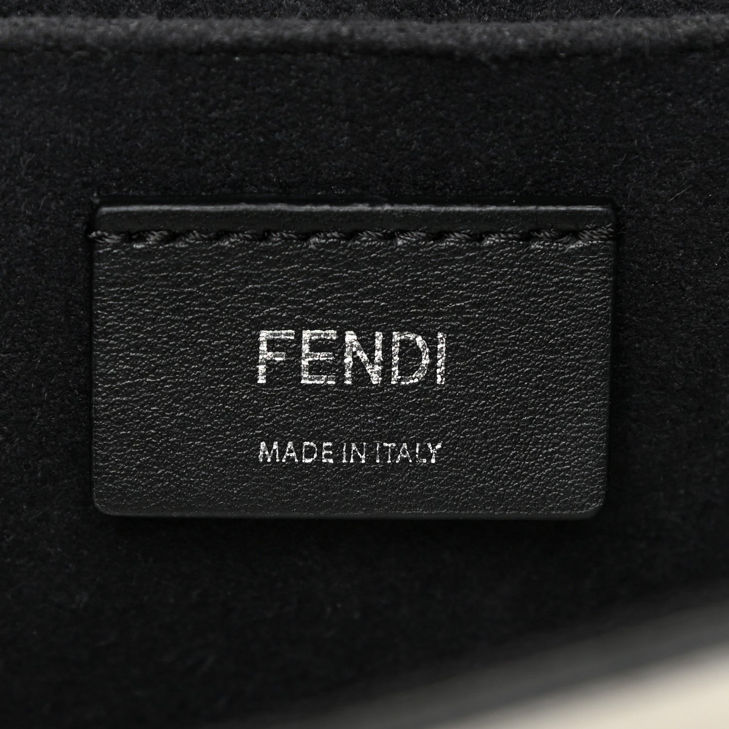 Fendi Vitello Century Velvet F is Fendi FF Embroidered Kan I Shoulder Bag White Black 5 of 15