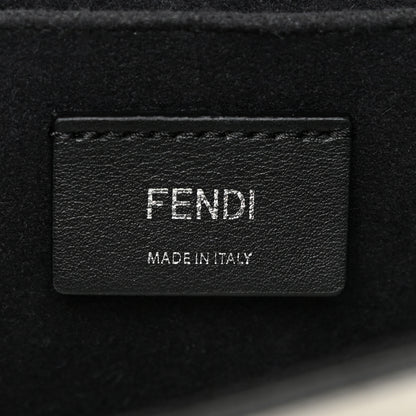 Fendi Vitello Century Velvet F is Fendi FF Embroidered Kan I Shoulder Bag White Black 5 of 15