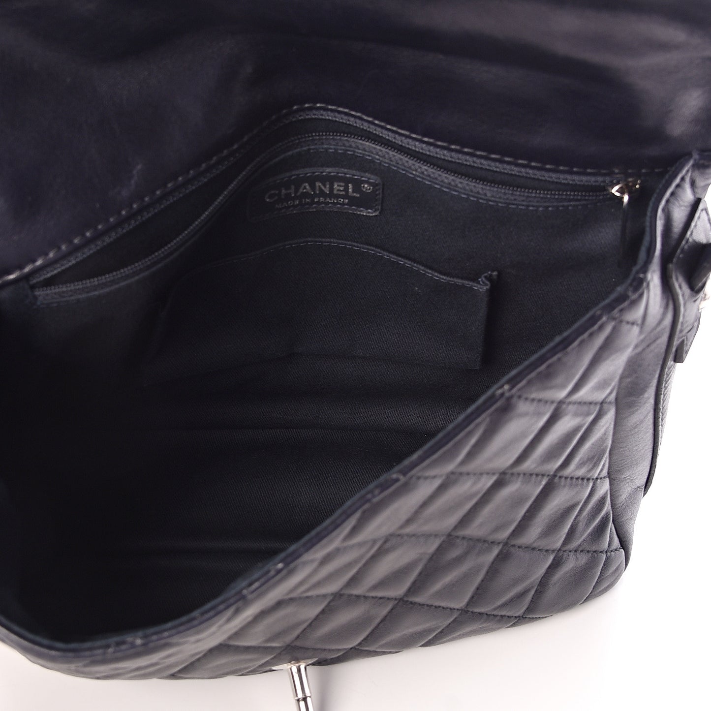 Lambskin Quilted Messenger Bag Dark Navy