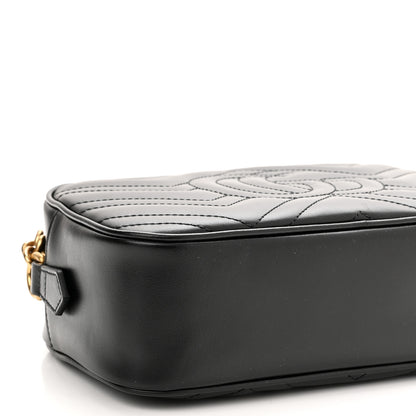 Gucci Calfskin Matelasse Small GG Marmont Chain Shoulder Bag Black 9 of 10