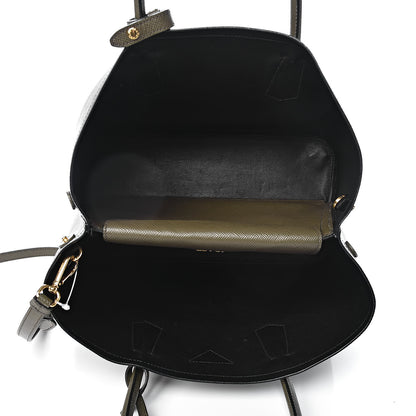 Prada Saffiano Cuir Large Double Bag Militare 5 of 10