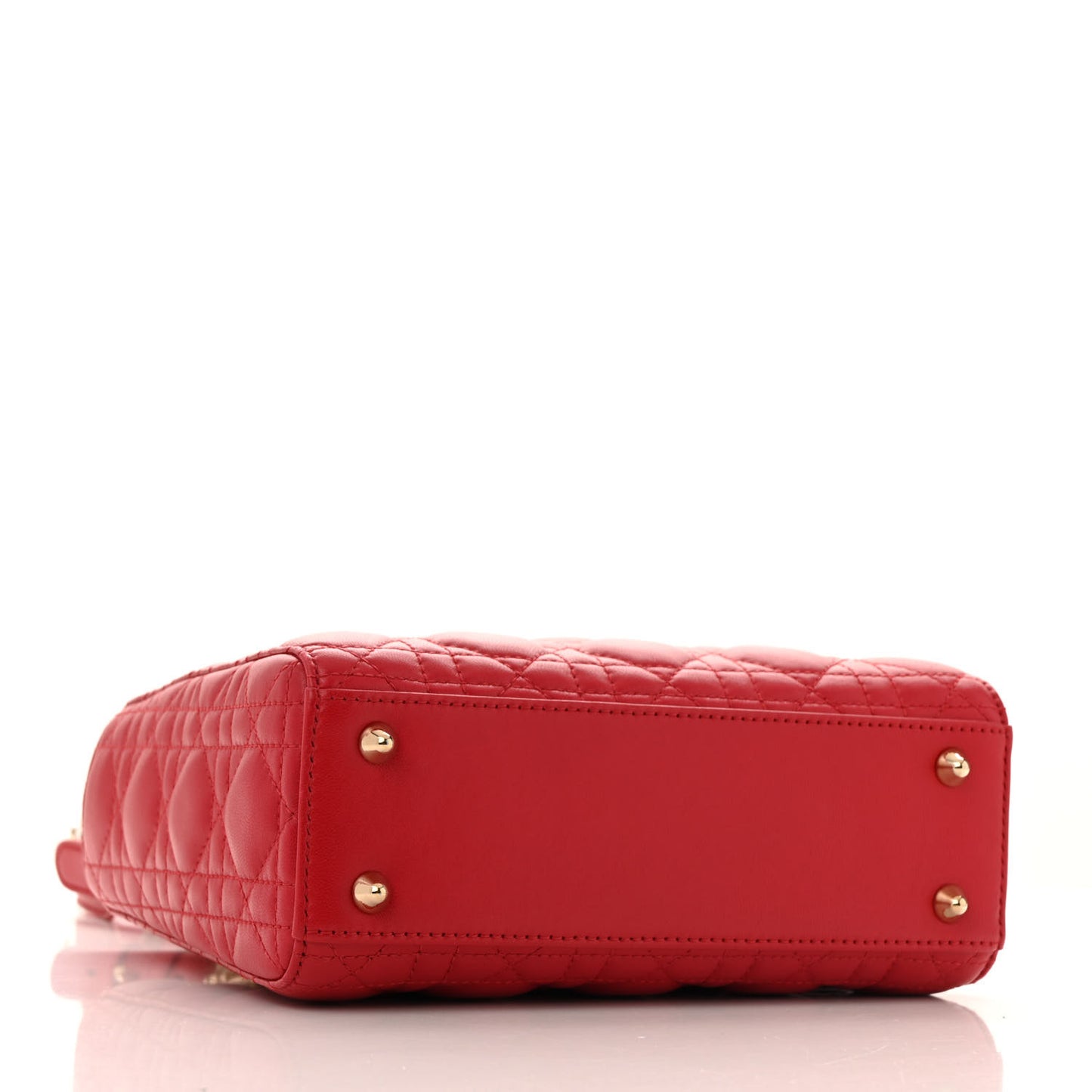 Lambskin Cannage Small Lucky Badges My Lady Dior Red