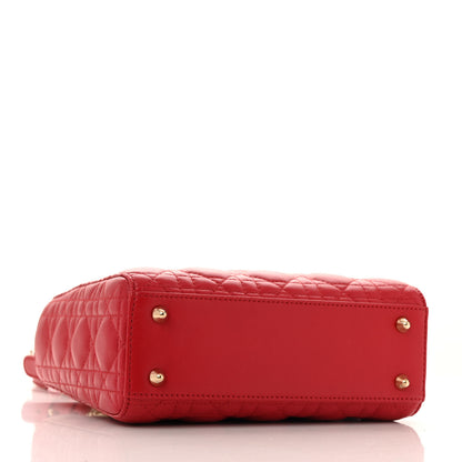 Christian Dior Lambskin Cannage Small Lucky Badges My Lady Dior Red 4 of 16