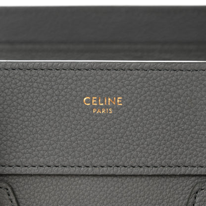 Celine Baby Drummed Calfskin Micro Luggage Kohl 7 of 12