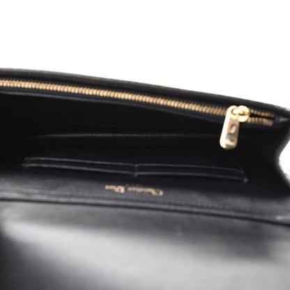 Christian Dior Ceramic Effect Deerskin Bag Wallet on Chain Dark Grey 5 of 9