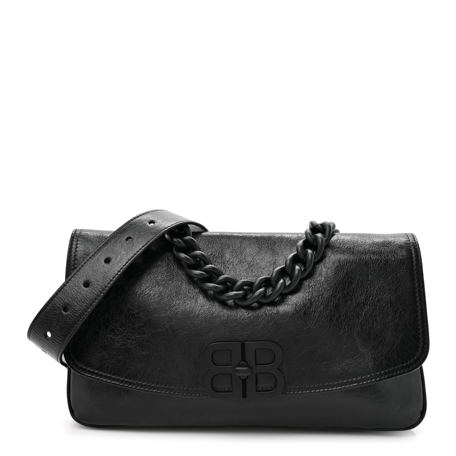 Balenciaga Calfskin Medium BB Soft Flap Bag Black 1 of 10