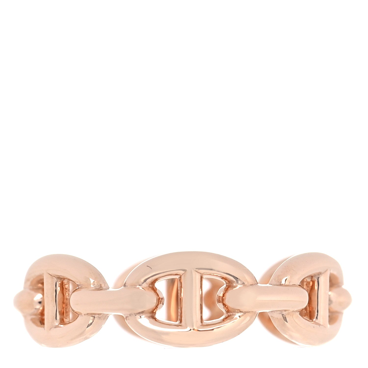 Hermes 18K Rose Gold PM Chaine D'Ancre Enchainee Ring 52 6 3 of 6