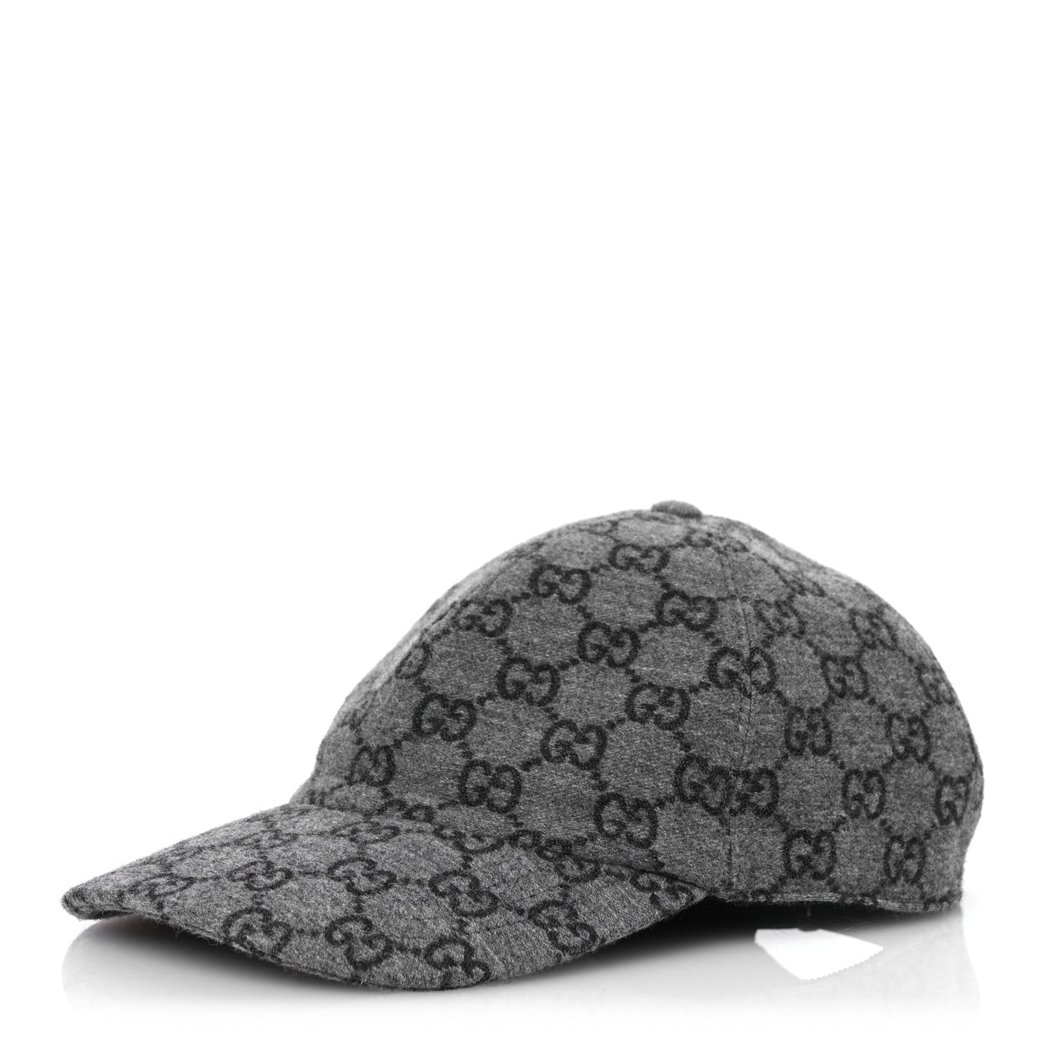 Gucci Covered Wool GG Monogram Baseball Hat XXL Grey Dark Grey Black 1 of 12