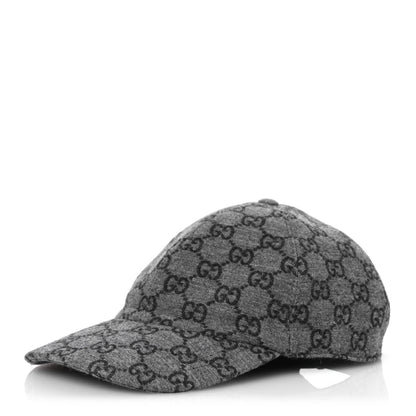 Gucci Covered Wool GG Monogram Baseball Hat XXL Grey Dark Grey Black 1 of 12