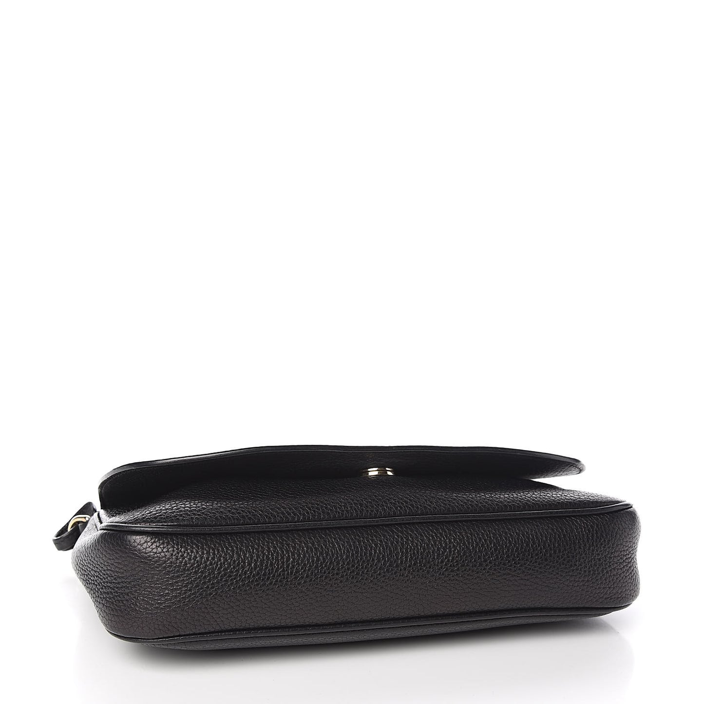Pebbled Calfskin Medium Soho Flap Crossbody Black