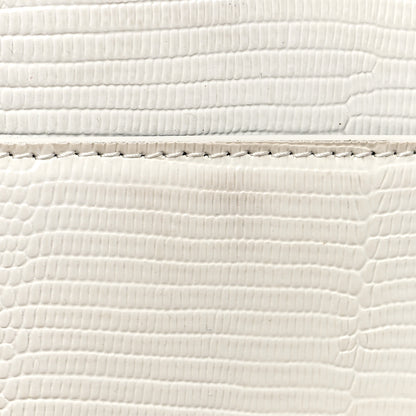 Balenciaga Patent Calfskin Lizard Embossed XS Sharp Top Handle Bag White 12 of 19