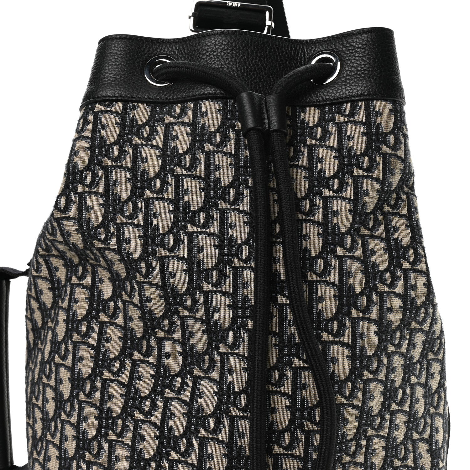 Christian Dior Oblique Convertible Drawstring Sling Bucket Backpack Black Multicolor Black Multicolor 8 of 10