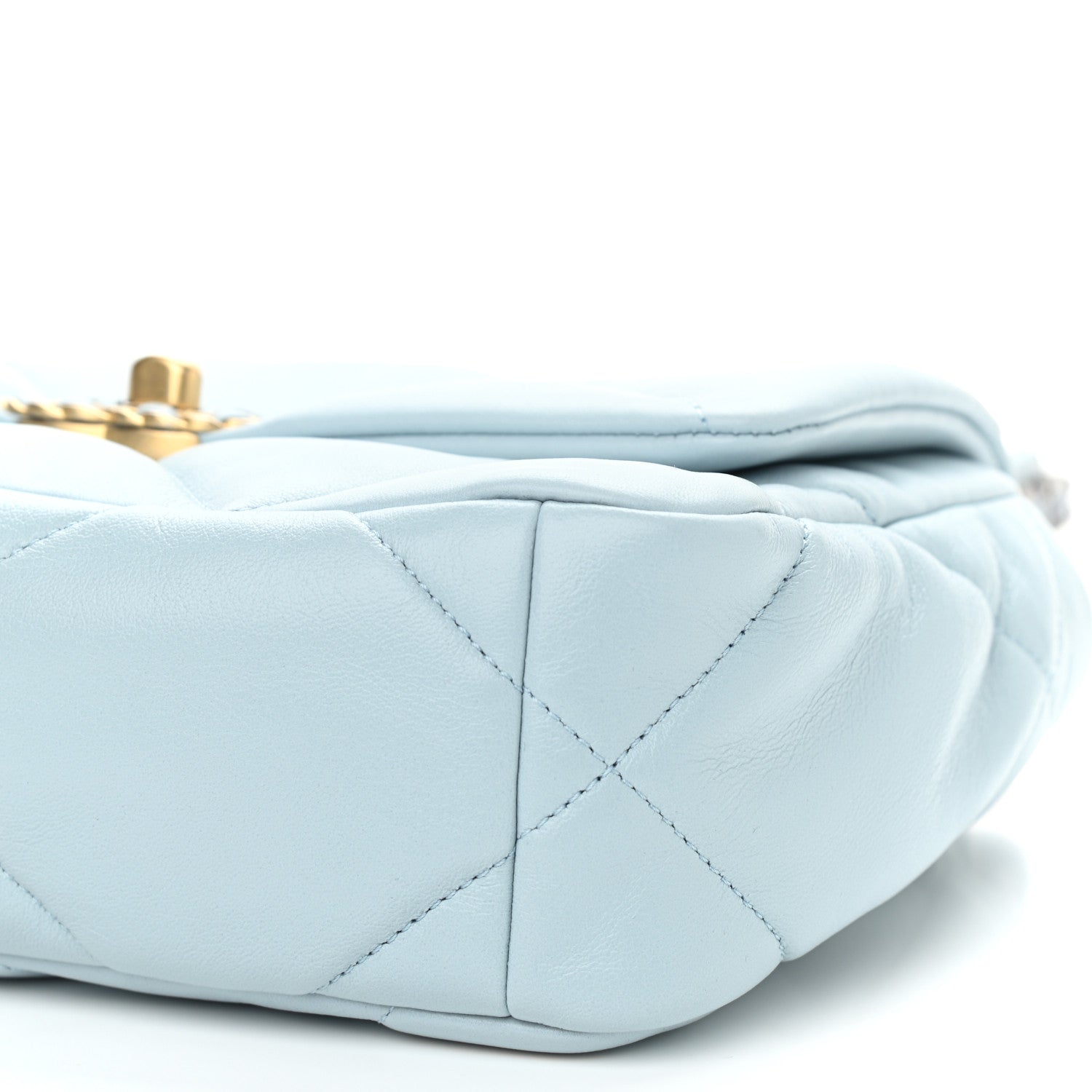 Chanel Lambskin Quilted Medium Chanel 19 Flap Light Blue 10 of 11