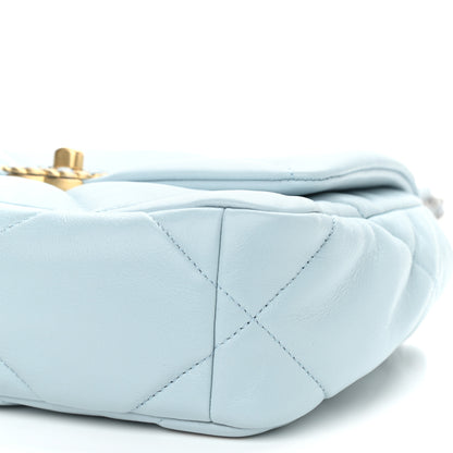 Chanel Lambskin Quilted Medium Chanel 19 Flap Light Blue 10 of 11