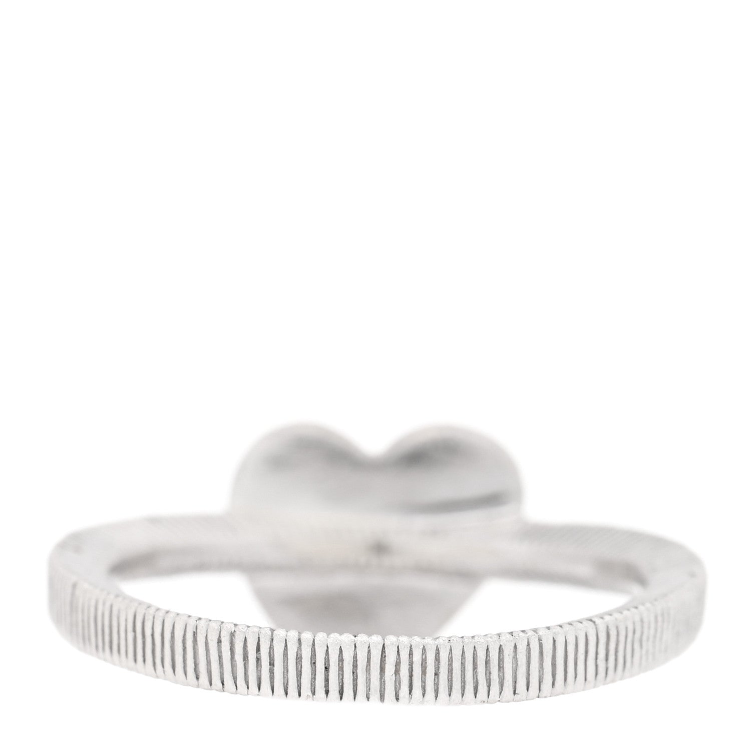 Gucci Sterling Silver Enamel GG Heart Ring 53 6.25 Iridescent