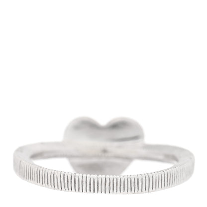 Gucci Sterling Silver Enamel GG Heart Ring 53 6.25 Iridescent 3 of 4