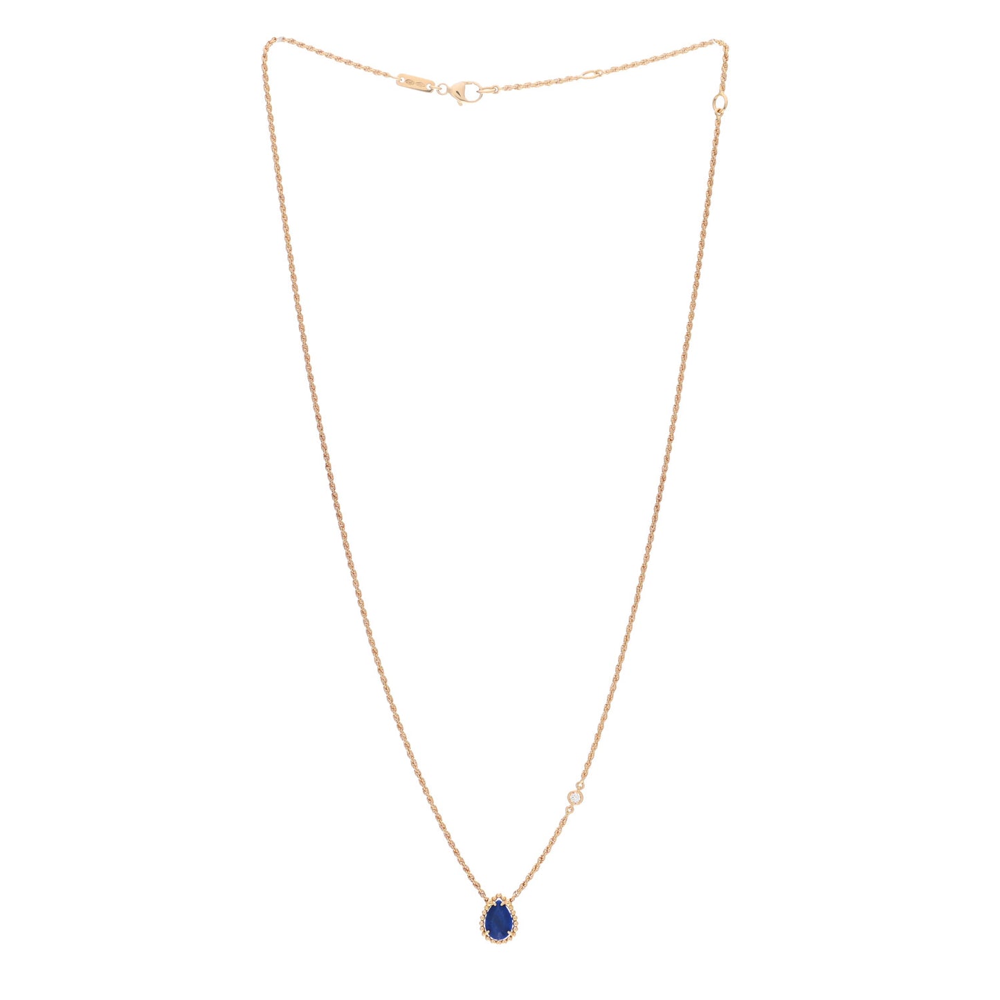 18K Yellow Gold Diamond Lapis Lazuli XS Serpent Boheme Necklace
