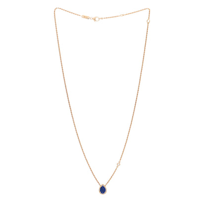 Boucheron 18K Yellow Gold Diamond Lapis Lazuli XS Serpent Boheme Necklace 3 of 6