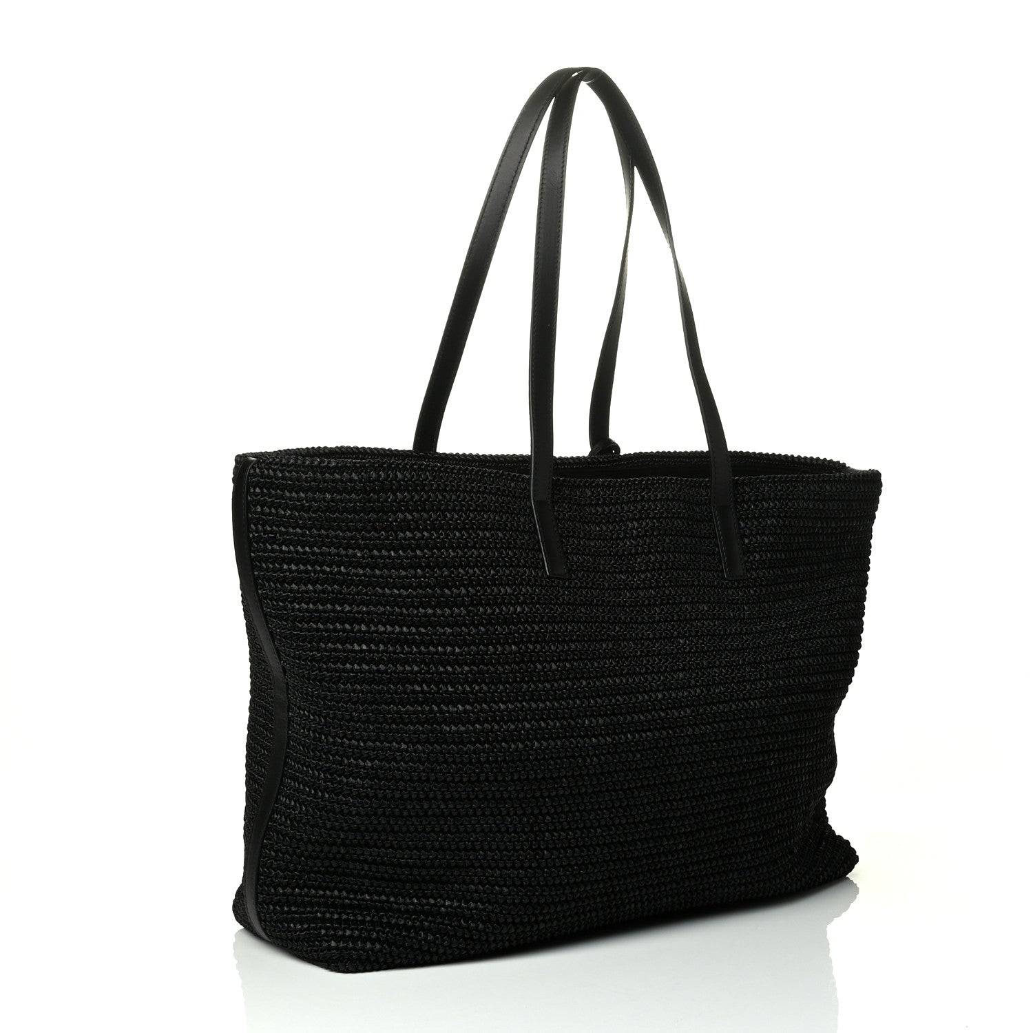 Saint Laurent Raffia Tote Black 2 of 7