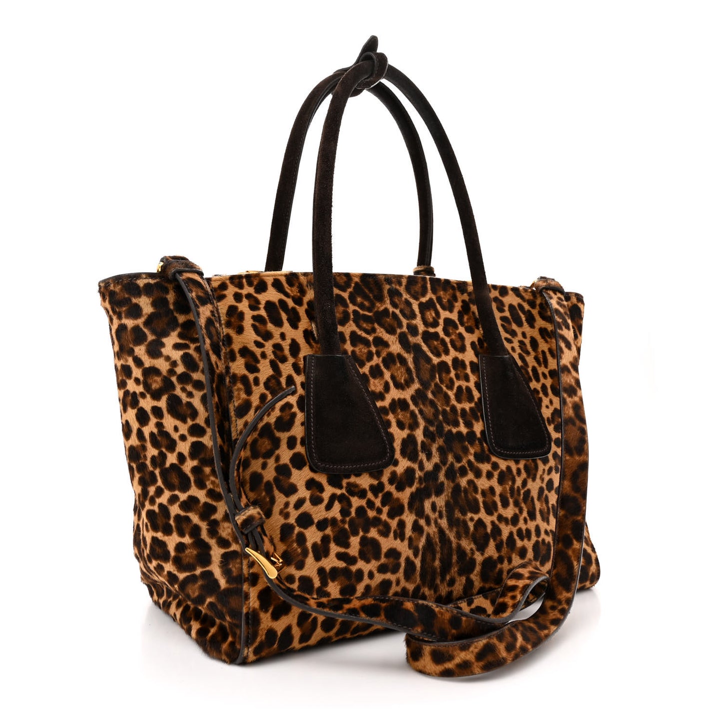 Cavallino Leopard Print Twin Pocket Tote Miele Moro