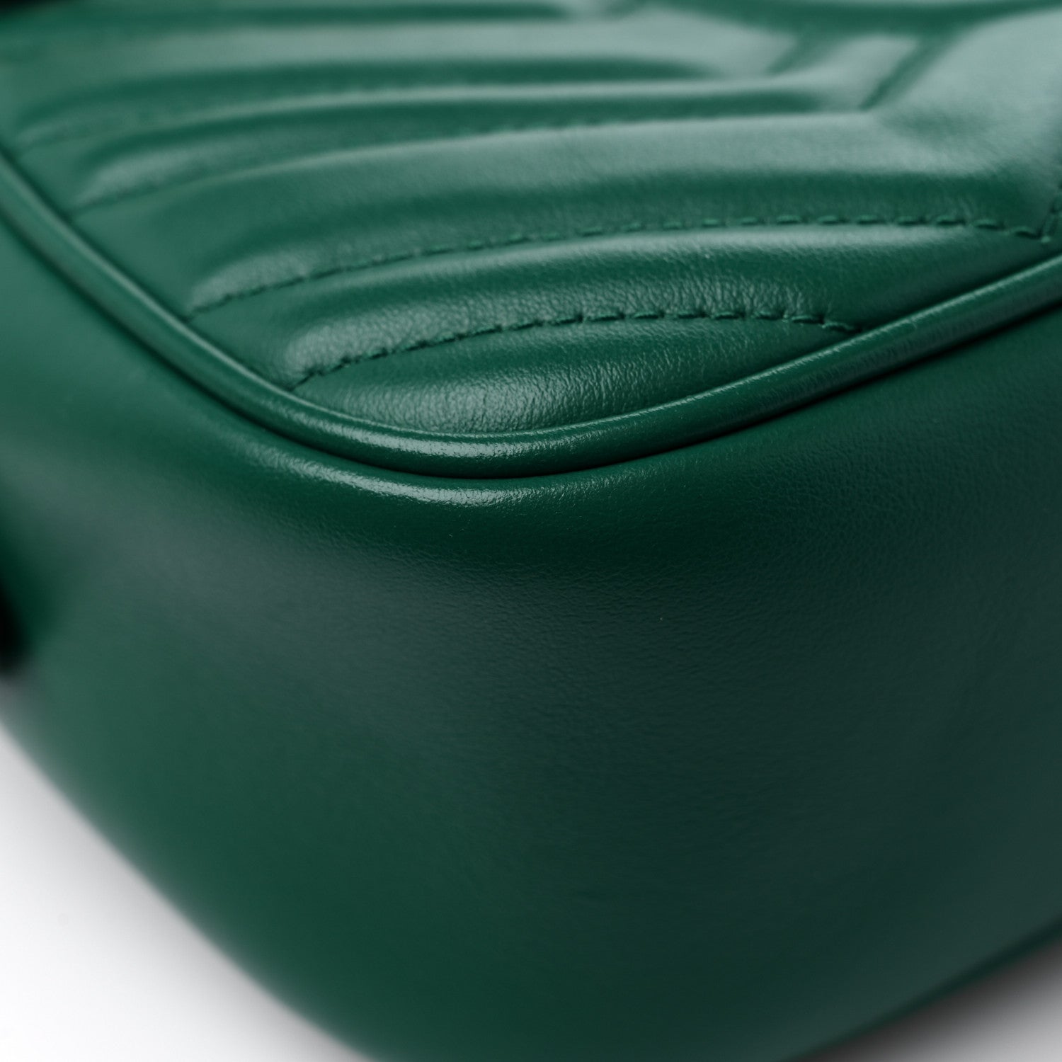 Gucci Calfskin Matelasse Small GG Marmont Chain Shoulder Bag Emerald Green 11 of 13