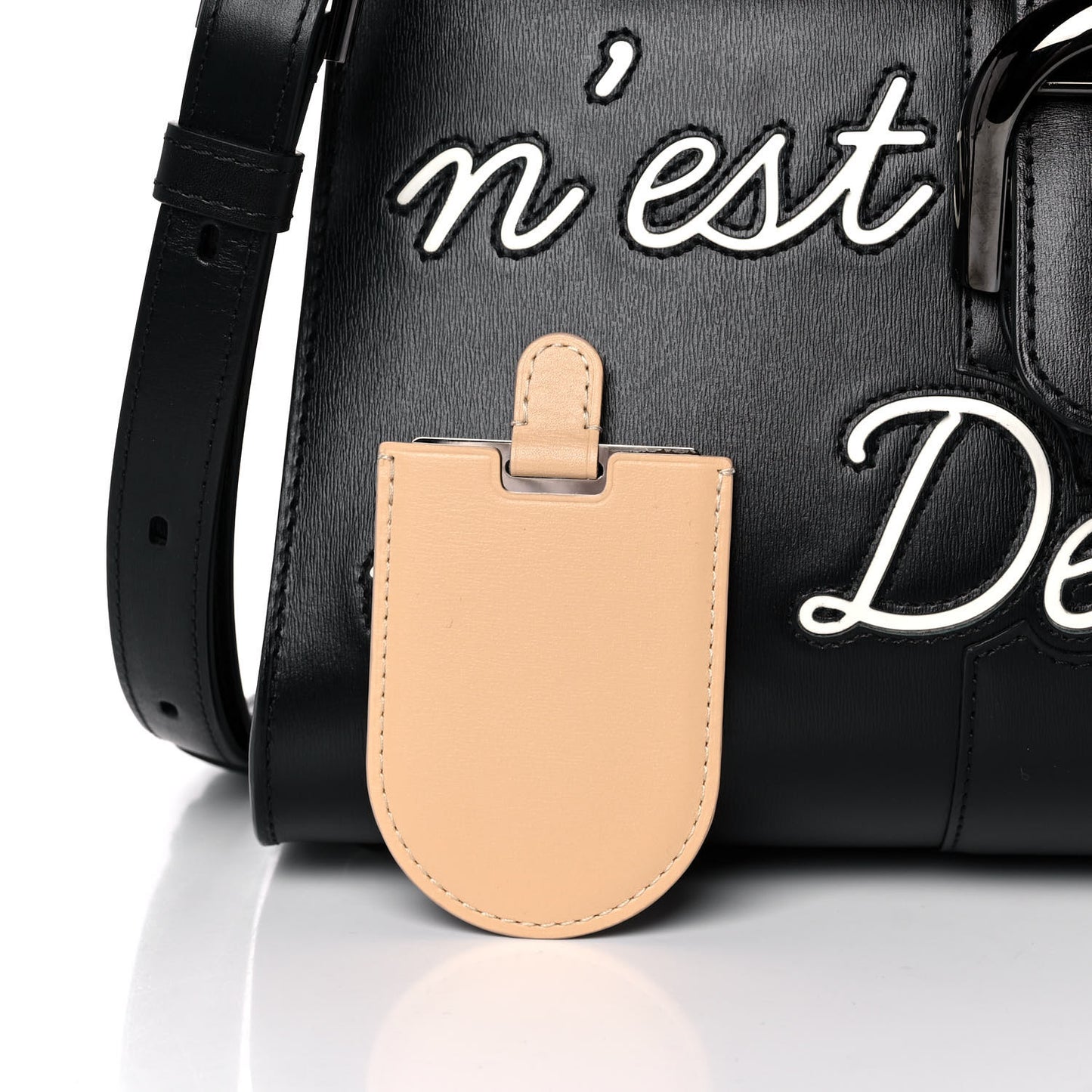 Calfskin MM L'Humour Brillant Satchel Black