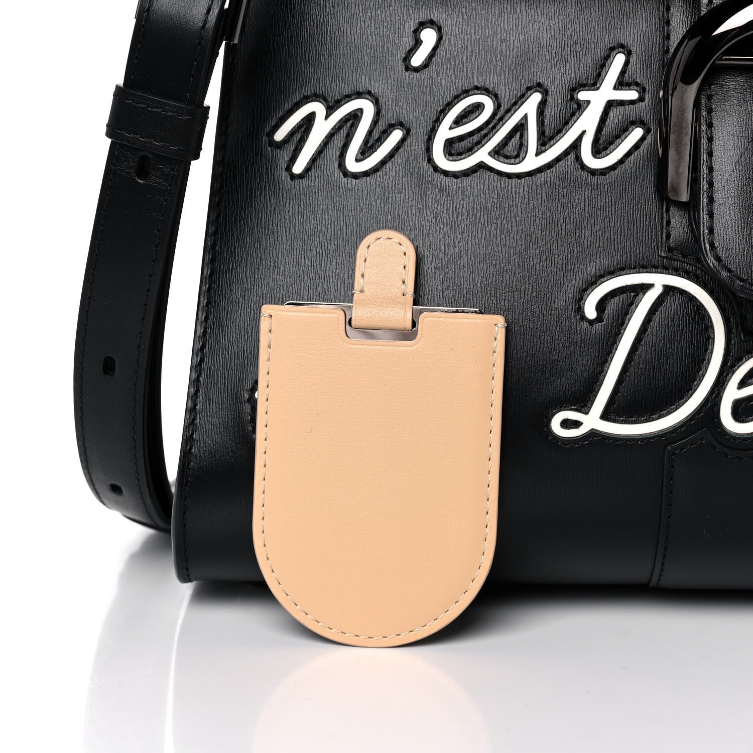 Delvaux Calfskin MM L'Humour Brillant Satchel Black 9 of 14