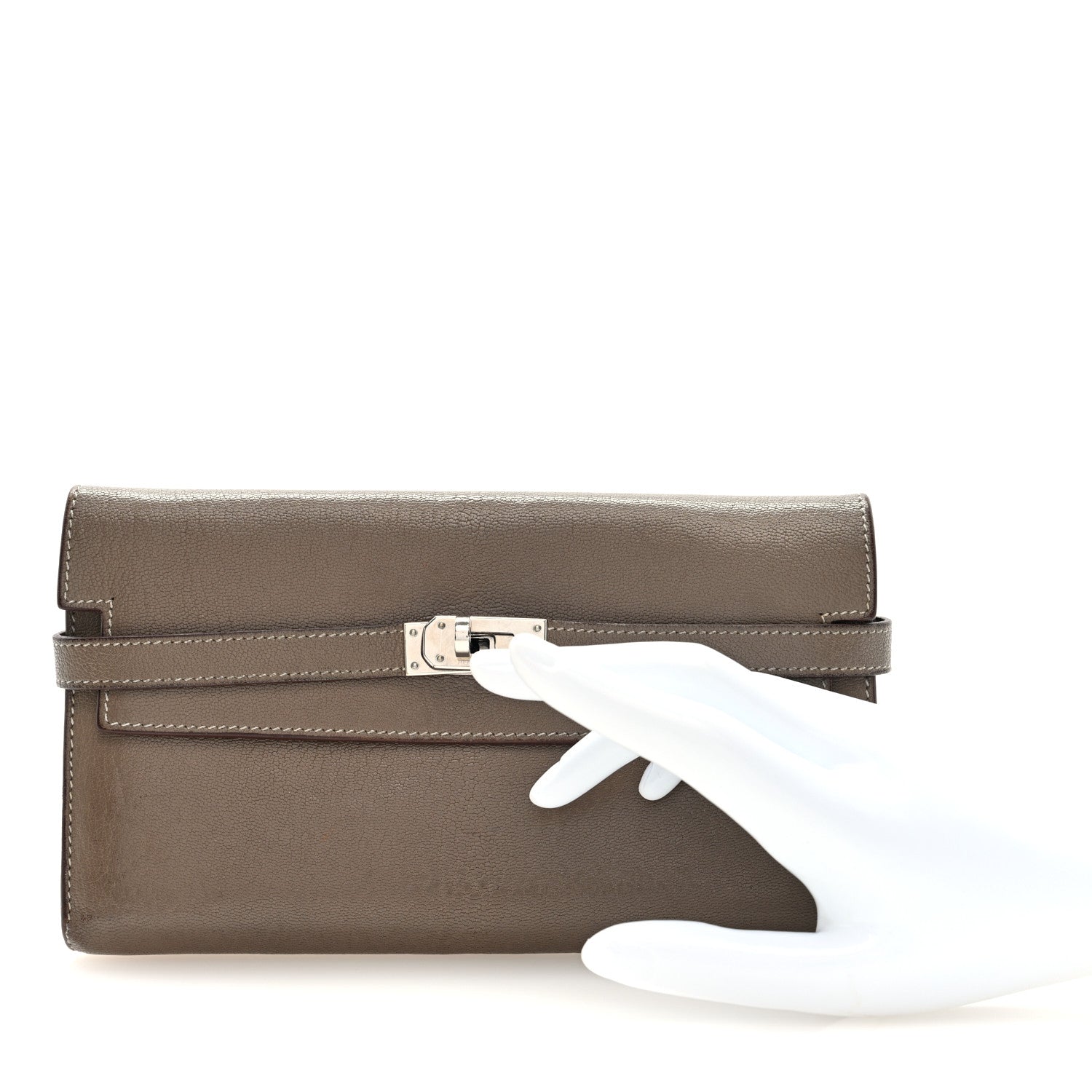 Hermes Chevre Mysore Kelly Longue Wallet Etoupe 1831076 – FASHIONPHILE