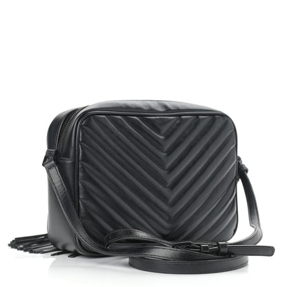 Saint Laurent Calfskin Matelasse Monogram Lou Camera Bag Black 3 of 12