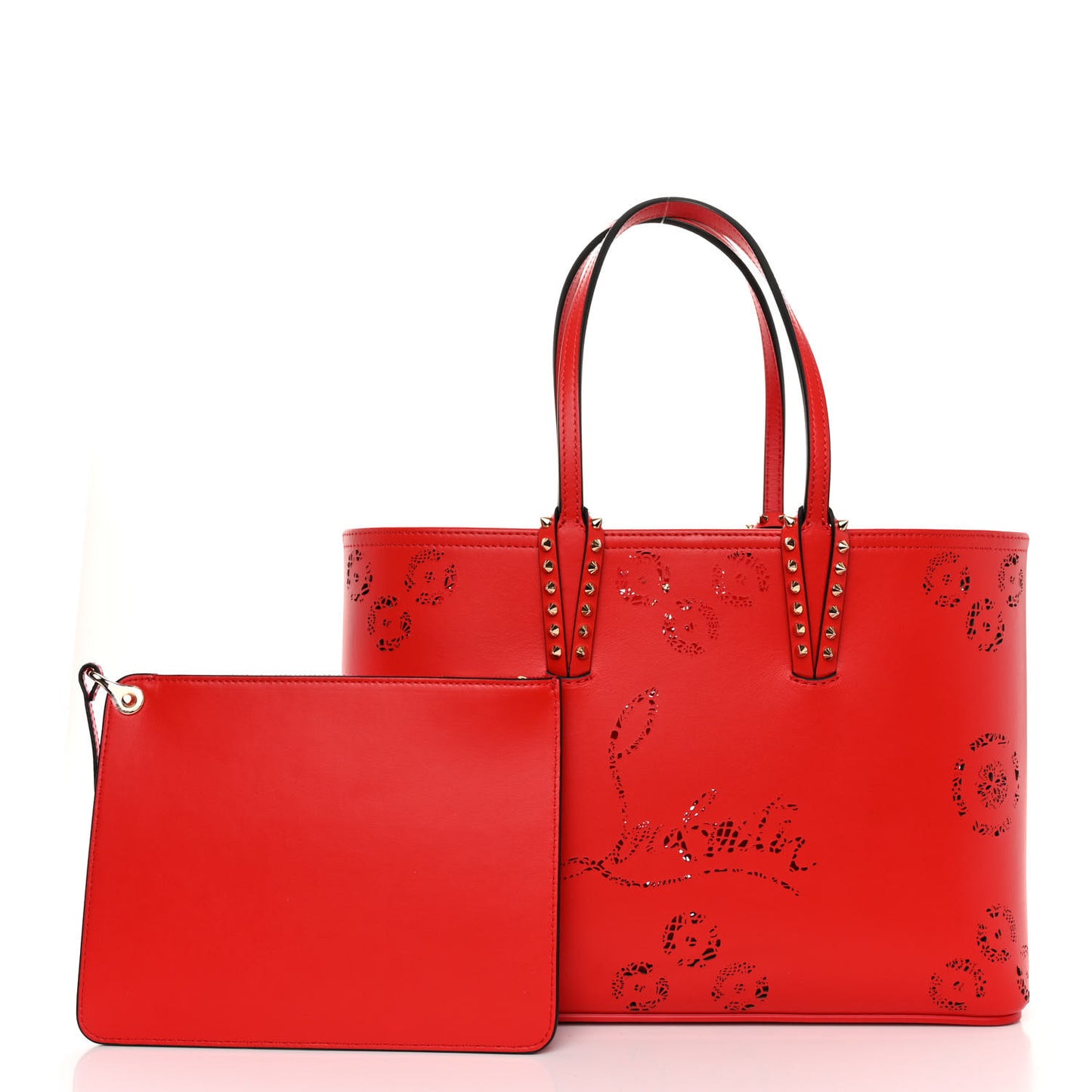 Calfskin Loubinthesky Perforated Small Cabata Tote Ole