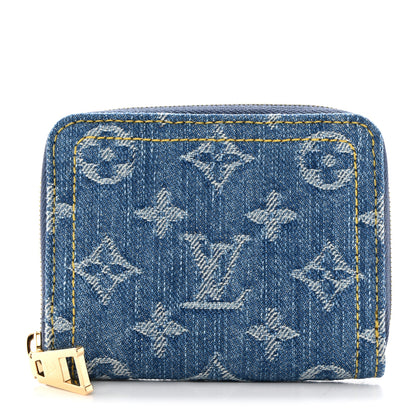 Louis Vuitton Denim Monogram Zippy Coin Purse Blue 1 of 7
