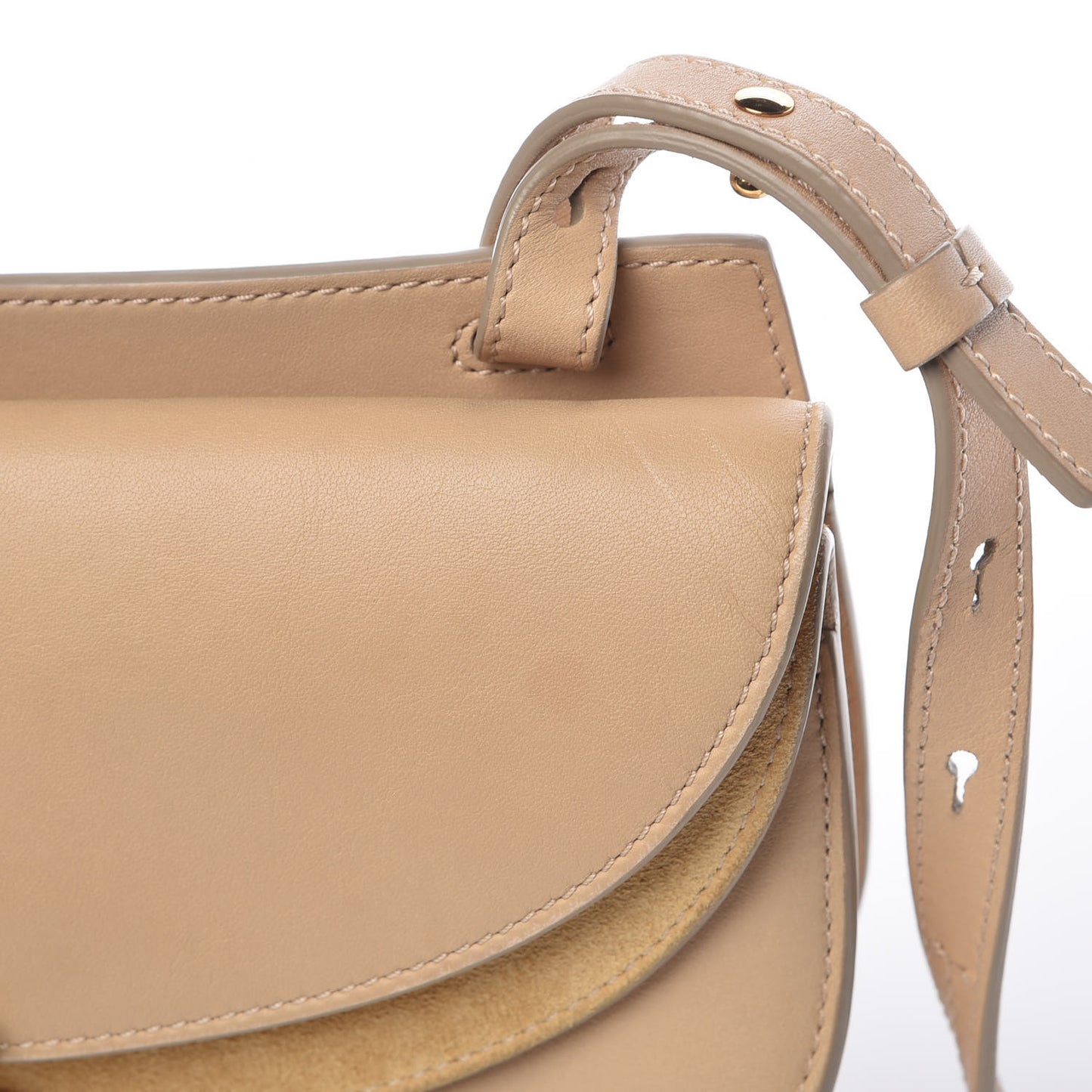 Calfskin Mini Georgia Crossbody Bag Beige