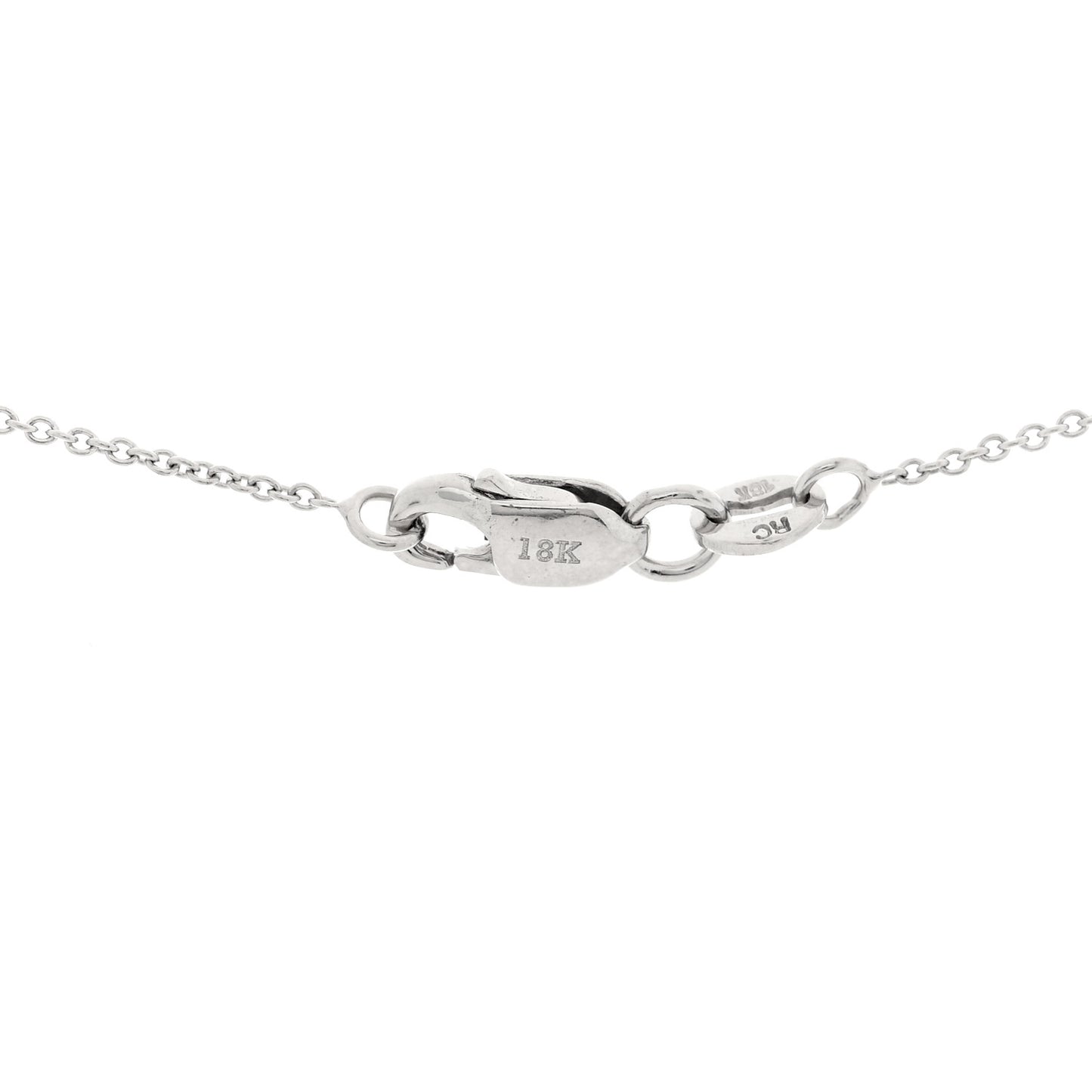 18K White Gold Diamond Horseshoe Pendant Necklace