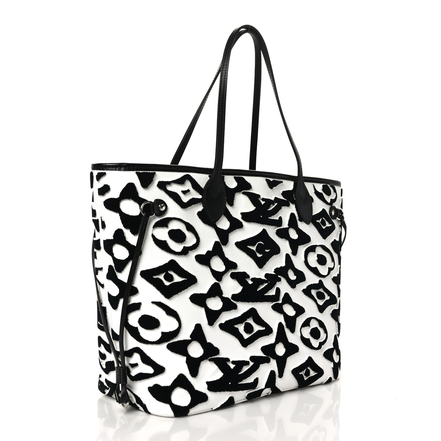 X UF Tufted Monogram Neverfull MM Black White
