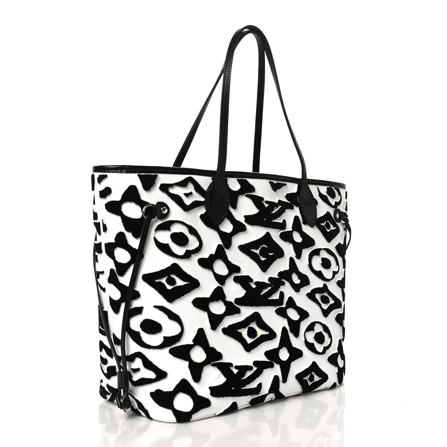 Louis Vuitton X UF Tufted Monogram Neverfull MM Black White 4 of 9