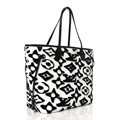 Louis Vuitton X UF Tufted Monogram Neverfull MM Black White 4 of 9