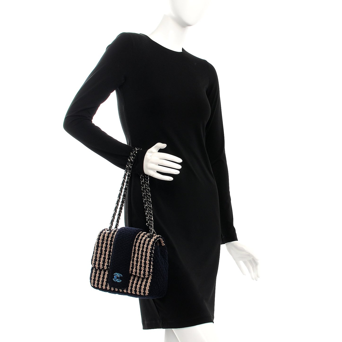 Tweed Small Elementary Chic Flap Blue Beige