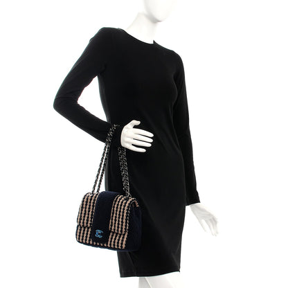 Chanel Tweed Small Elementary Chic Flap Blue Beige 3 of 8