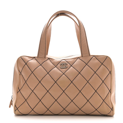 Chanel Calfskin Contrast Stitch Surpique Bowler Beige 1 of 13