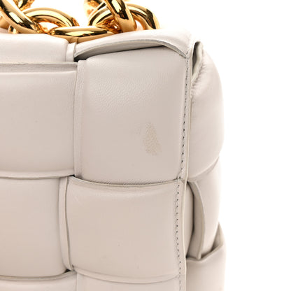 Bottega Veneta Lambskin Maxi Intreccio Padded Chain Cassette Crossbody Bag White 12 of 13