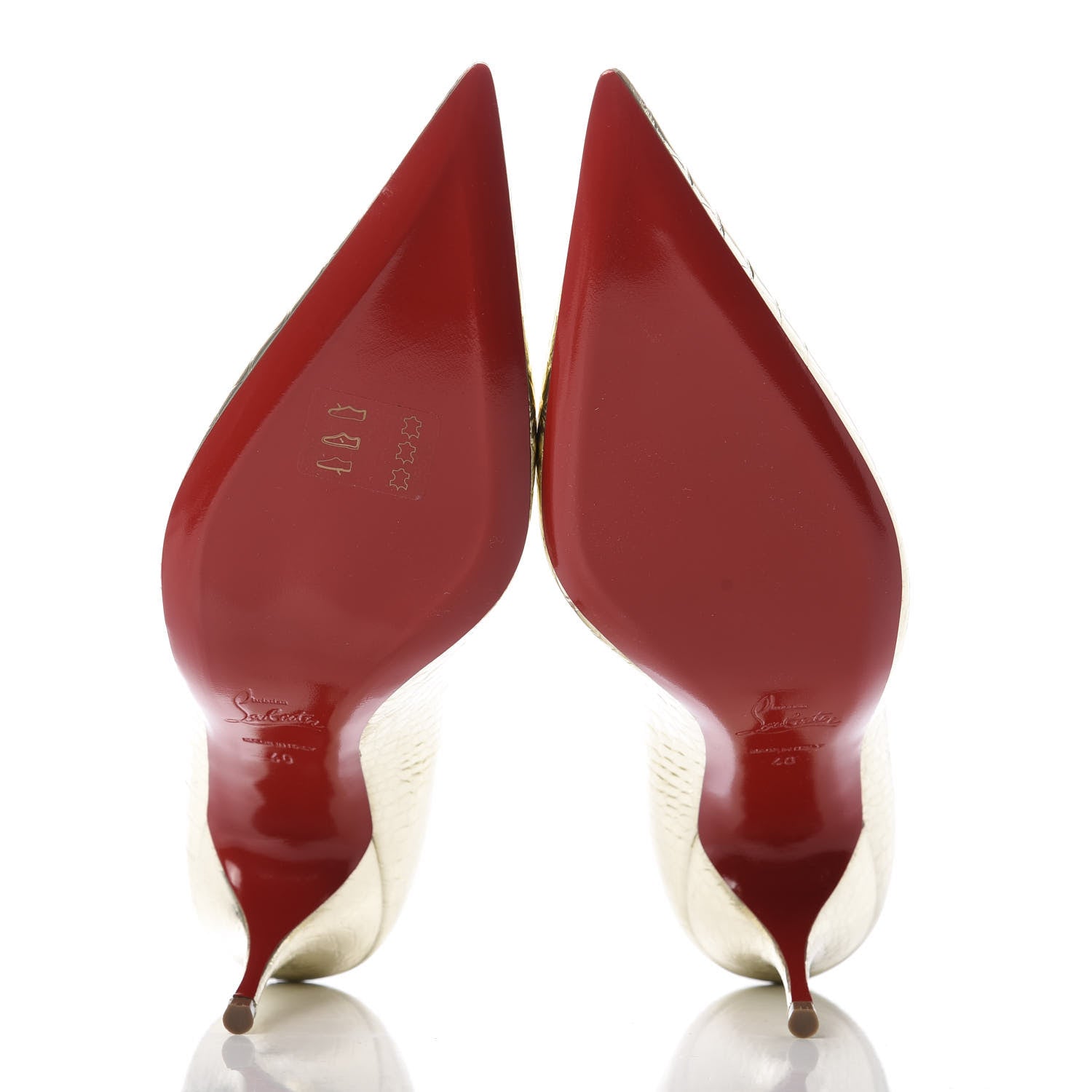 Christian Louboutin Metallo Cocco Clare 80 Pumps 40 Platine 5 of 8